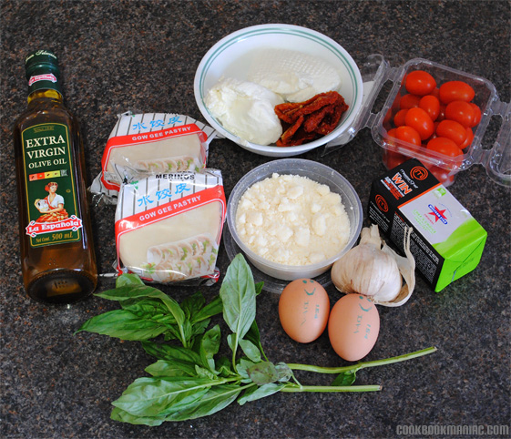 my table pete evans vegetarian meals dish butter sun dried tomatoes egg parmesan cheese extra virgin olive oil gow gee wrappers garlic 