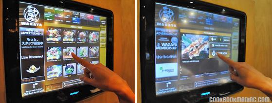 touch screen ordering menu modern japanese dining 