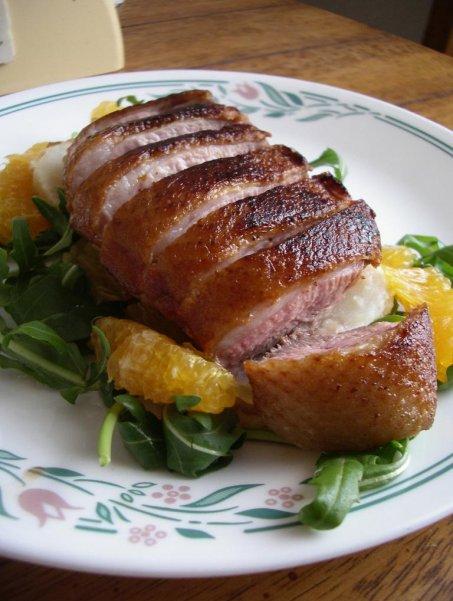 Crisp Duck Breast with Orange and Daikon Salad